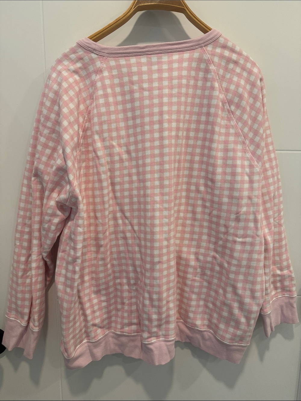 Draper James Pink and White Gingham Pullover size 1X - Picture 6 of 6